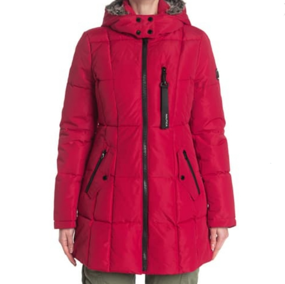 NEW Nautica Red Puffer Jacket Small